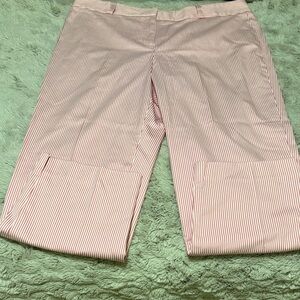 Talbots Pink and White Striped Ankle Pants